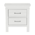 thumbnail image 2 of HomeStock Antique 25 Inch Nightstand with 2 Drawers White Solid Wood Nickel Bar Handles Horizontal Accent Center Metal Glider Tracks, 2 of 6