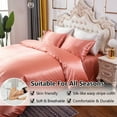 thumbnail image 2 of FEOYA Bedding Set Queen Satin Duvet Cover Comforter Cover with Zipper Faux Silk Quilt Cover Ultra Soft Bed Pillow Covers Faux Silk Pillow Cover (1 Duvet Cover + 2 Pillowcase ), 2 of 6