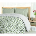 thumbnail image 5 of Ambesonne Floral Duvet Cover Sets, Nature Outline Flower Petals, 2-Queen, Apple Green Olive Green, 5 of 7