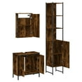 thumbnail image 6 of vidaXL 3 Piece Bathroom Furniture Set Black Engineered Wood, 6 of 16