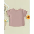 thumbnail image 4 of Bslissey Little Girls Short Sleeve Tops Solid Color Crew Neck T-Shirt Toddler Casual High Low Hem Tee Kids Basic Daily Pullovers 9M 12M 18M 24M 3T 4T 5T 6T 7T, 4 of 9
