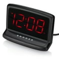 Mainstays Black Electric Digital Deep Sleep Alarm Clock with Large 1.4 ...