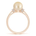 thumbnail image 2 of Angara Golden South Sea Cultured Pearl Collar Ring with Diamonds in 14K Rose Gold for Women | June Birthstone Jewelry for Her, 2 of 8