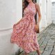 thumbnail image 4 of Vestido largo para mujer, informal, sexy, a la moda, de verano, estampado Vintage, con cuello Halter y lazo Pompotops  ghjkhdj6526, 4 of 8