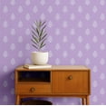 thumbnail image 2 of S4Sassy Peel and Stick Wall Covering, Floral Buti Print Removable - Asian Style Walls Mural, Instant Wall Makeover for Bathroom, Closet Interior - Self-Adhesive Wallpaper Vinyl - Purple, 25"x360", 2 of 9