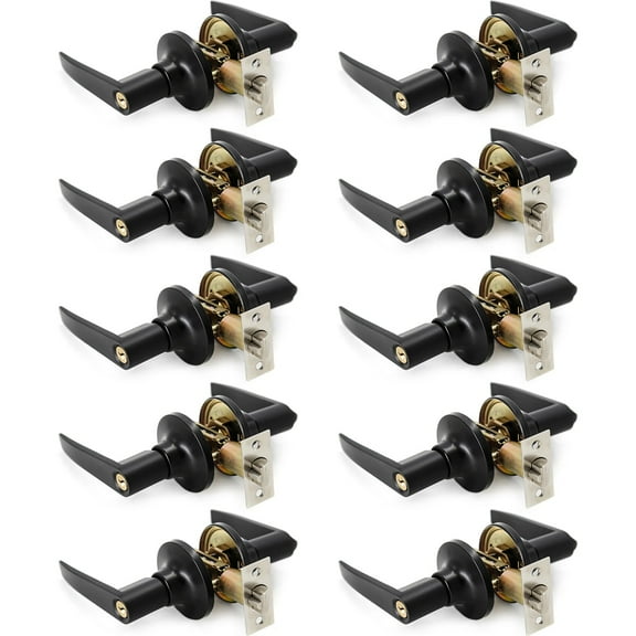 Villar Home Designs Door Lever Lara Black Keyed 10 Pack