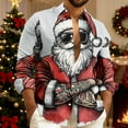 thumbnail image 2 of Atogsazn Men's Santa Graphic Shirts Christmas Button Down Long Sleeve Shirt Lightweight Outerwear Tops Blouse White S Fashion, 2 of 5
