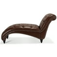 thumbnail image 3 of Cfowner Button-Tufted Chaise, Lounge Chair & Indoor Leisure Sofa Couch for Living Room, Dark Brown, 3 of 6