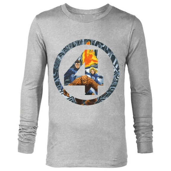 Marvel Fantastic Four Super Heroes 4 Logo - Long Sleeve T-Shirt for Men - Customized-Athletic Heather