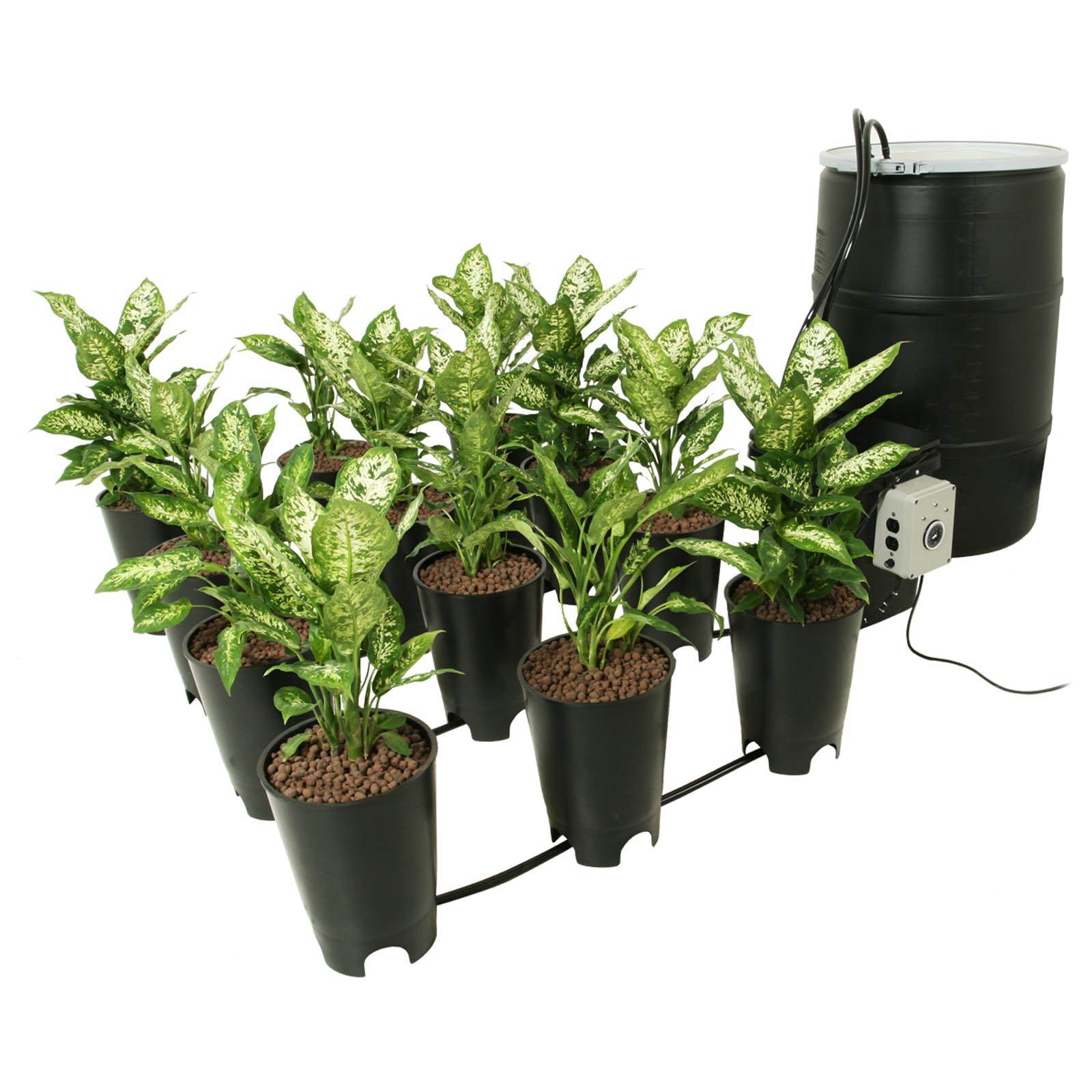 Active Aqua GFOE2 6 Pot 2-Gallon Hydroponic Grow Flow Expansion Kit System 
