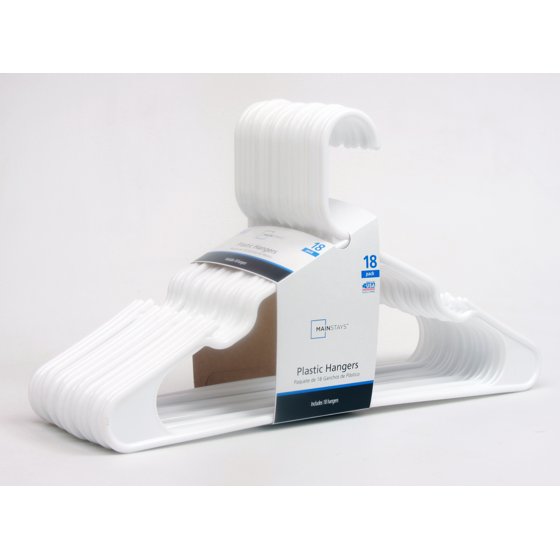 Mainstays 18 Pack Plastic HANGER WHITE