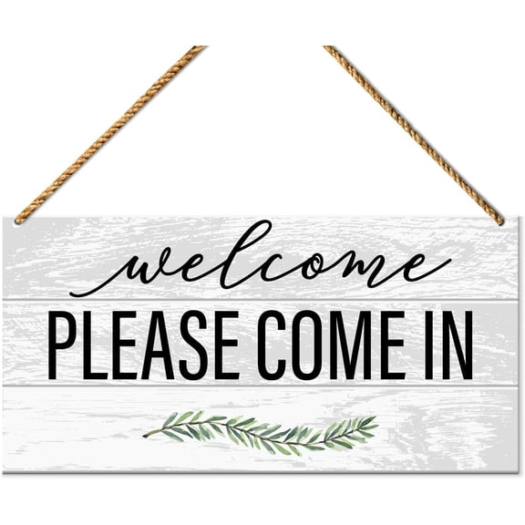 Wood Sign 5x10 Inch Welcome Sign For Front Door Porch Home Office Welcome Hello Sign Decor For Wall Decorations Welcome Please Come In Wooden Sign Gift For Women Men