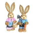 thumbnail image 2 of 2 piezas de conejo de Pascua, figuras de paja, decoración de altura de 13,8 pulgadas para salas de estar, jardines, patios, exquisita artesanía vívida Estilo F perfecl Estatuilla de conejito, 2 of 8