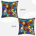 thumbnail image 7 of DouZhe Velvet Decorative Throw Pillow Covers Set of 2, Soft Square Cushion Cover with Invisible Zipper Graffiti abstract characters Printing, 16"x16", 7 of 7