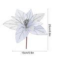 thumbnail image 3 of NWOKYZGH 1Pc Poinsettias Christmas Tree Flowers Artificial Christmas Floral Picks and Sprays Large Silk Flowers with Stems for Xmas Home Vase Table Centerpiece Garland Decor, 3 of 6