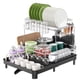 thumbnail image 1 of Escurridor de Platos y Trastes de Acero Inoxidable, Organizador Expandible de 2 Niveles para Fregadero de Cocina, con Drenaje de Válvula, 1 of 9