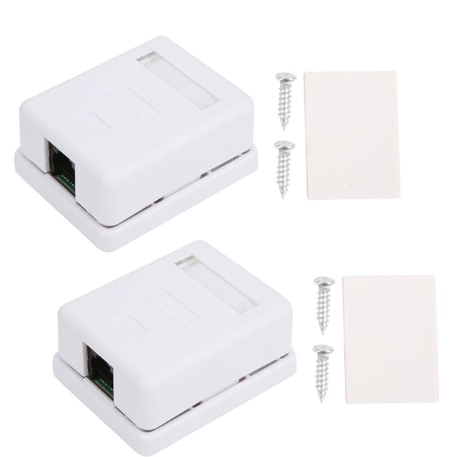 SUTENGDA RJ45 Surface Mount Box Cat6 Single Port Desktop Network Junction Box for Home & Office Ethernet Connections Easy Install Cable Management System