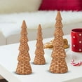 thumbnail image 3 of Christmas Tree Decorations 2025, Wicker Resin Desktop Ornaments, Handcrafted Minimalist Winter Holiday Decor for Home Entryway Tables Fireplace Mantels Indoor Display B, 3 of 5