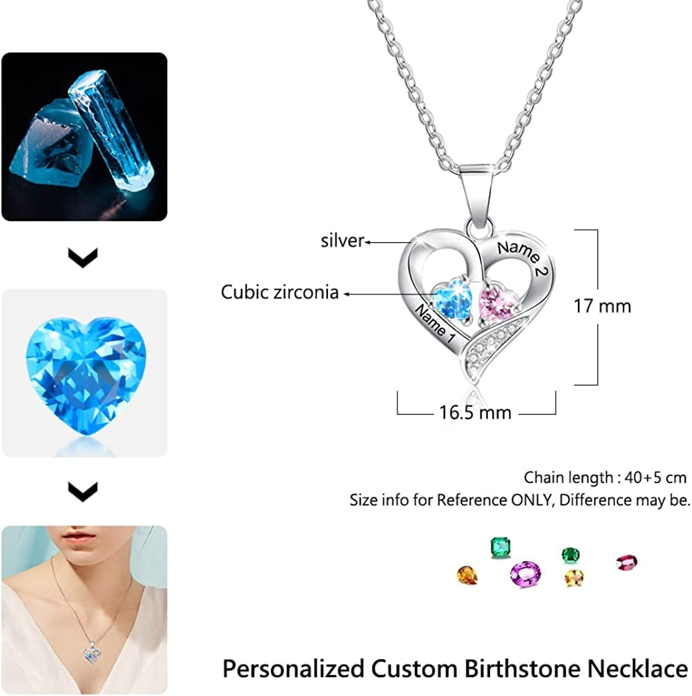 Silver Plated Bold Name Wrapped Iridescent Heart Necklace