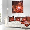 thumbnail image 3 of Designart Fractal Orange Flower - Floral Throw Pillow - 16x16, 3 of 5