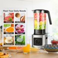 thumbnail image 5 of GLINTEX 1500W 5-Speed  Countertop Smoothie Blender with 5 Presets and 68oz Tritan Jar, for Ice Crush Fruit Protein Drinks Vegetable, Sliver, 5 of 7