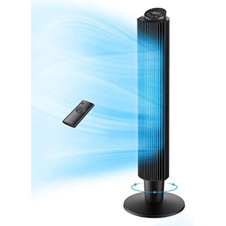 Tower Fan with Remote, 90° Oscillating Quiet Cooling Fan, 42'' or 36'' Height Adjustable, 5 Speeds, Sleep Mode, 12H Timer, PARIS RHÔNE Tall Standing Room Fan for Bedroom, Office and Home