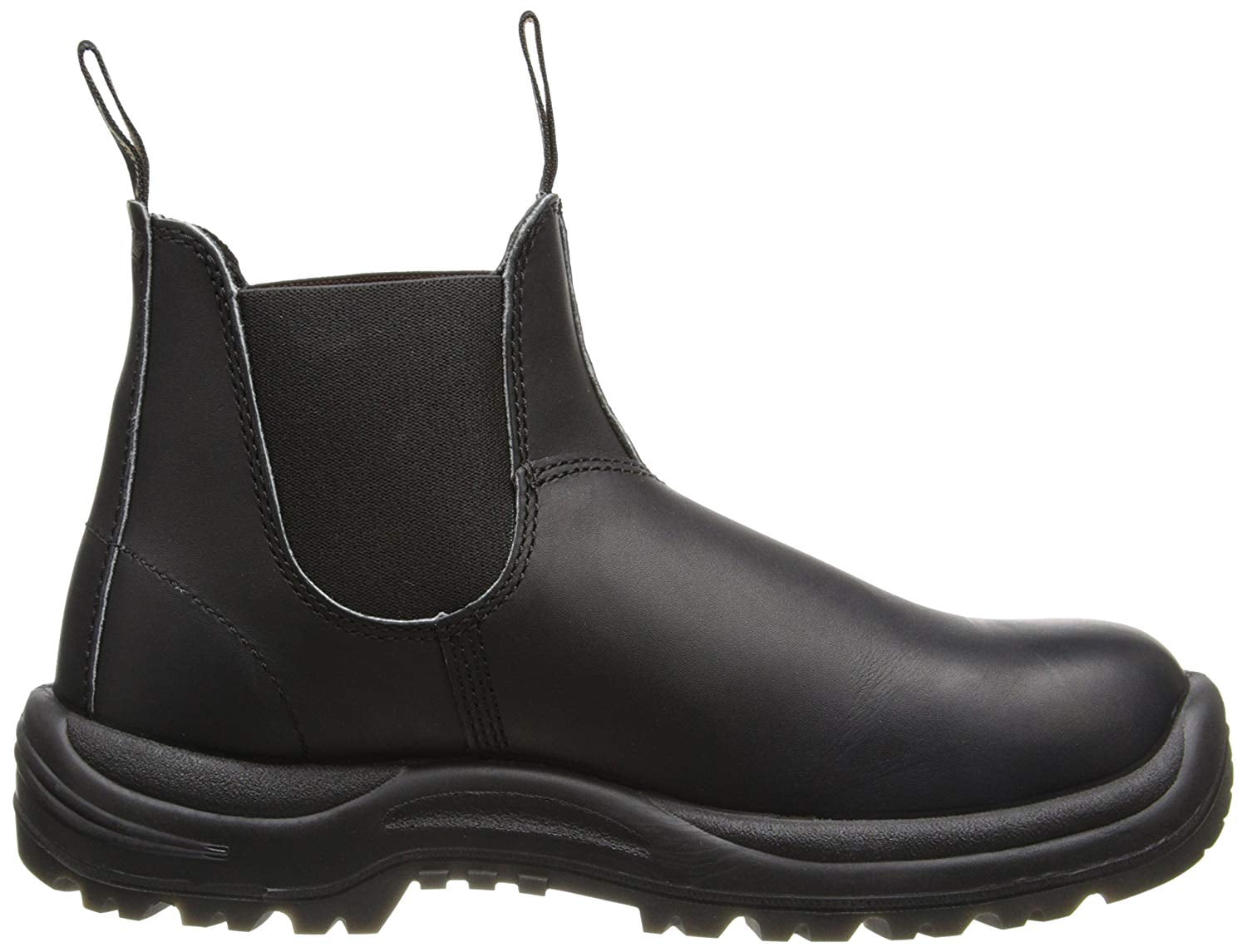 Blundstone Steel Toe Slip-On Elastic Side Boots, Kick Guard, Black