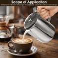 thumbnail image 2 of Qenwkxz 33.8oz Frothing Pitcher Stainless Steel Milk Frothing Jug with Lid Dishwasher Safe Milk Pitcher Cup for Latte Coffee Art, 2 of 11