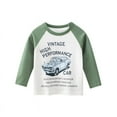 thumbnail image 3 of Bellafa Vintage Little Boys Cotton T-shirt Crew Neck Long Sleeve Bus Car Graphic Tops Fall Christmas Tee ,2-Pack,2-8T, 3 of 6