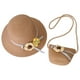 thumbnail image 1 of Sombrero de verano para mujer con circunferencia de 56-58 cm, sombrero de paja, sombrero de ala grande con protección solar, sombrero de playa y conjunto de bolsa de paja, 1 of 5