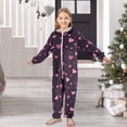 thumbnail image 6 of Purple Pink Hearts Pattern One Piece Pajamas Soft Jumpsuit Cozy Sleep and Play Romper Zipper and Pockets 4T, 6 of 8