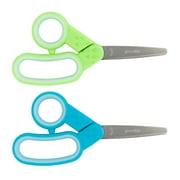 Pen+Gear 5" Blunt 2 Pack, Kids Scissors, Blue and Green, 153510-1004