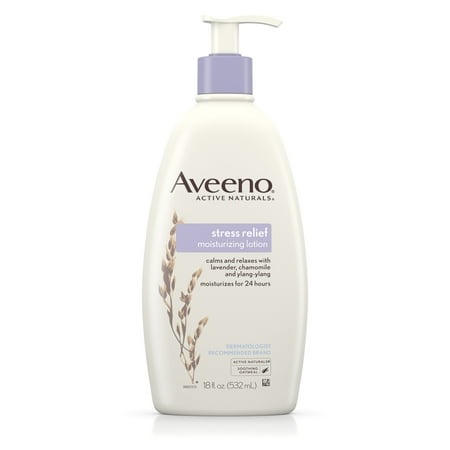 (3 pack) Aveeno Stress Relief Moisturizing Lotion to Calm & Relax, 18 fl.