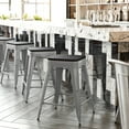 thumbnail image 2 of Flash Furniture Cierra 24"H Backless Counter Stool, Silver/Gray, Set of 4, 2 of 12