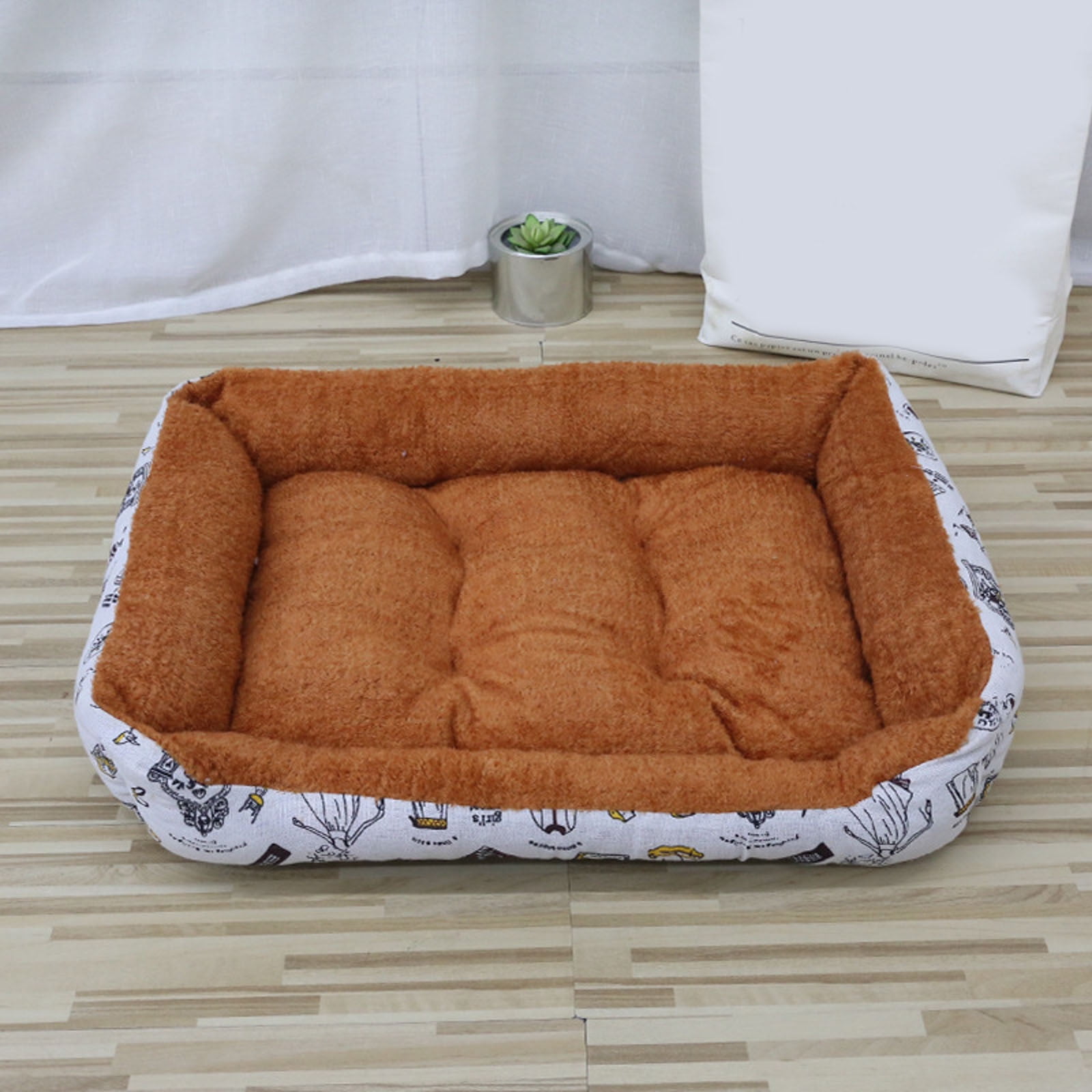 Rectangle Dog Bed Washable, Fluffy Sherpa Pet Bed with Anti- Bottom for Indoor Cats and Small Medium Dogs, Super Comfortable Anti-Anxiety Cuddler Sleeping Bed