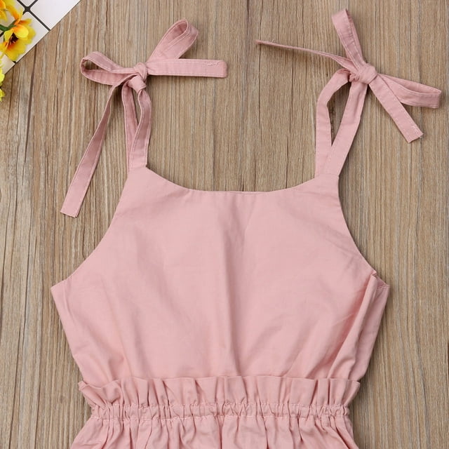 Salopette d'Été Rose à Bretelles pour Bébé Fille