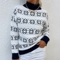 thumbnail image 5 of Labakihah Women's Christmas Half High Neck Pullover Snowflake Sweater Navy, 5 of 8