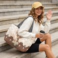 thumbnail image 4 of FOR U DESIGNS Deer Flower Cross Print Tote Bag for Women, Quilted Top Handbag with Side Pockets Lightweight Reversible Hobo Bag, Two Tone Tote Purse for Ladies School, 4 of 6