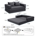 thumbnail image 4 of Hommpa 58" Convertible Sofa Bed Foldable Couch Bed Folding Mattress Couch, Sleeper Sofa with Pillow with High Density Foam Filling, for Living Room for Holiday Festival Gift, Gray, Queen, 4 of 12