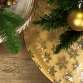 thumbnail image 3 of Northlight equin Snowflake Pattern Mini Christmas Tree Skirt - Gold - 20", 3 of 7