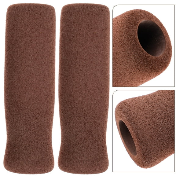 BESTOYARD 2Pcs Nonslip Grip for Crutch Handles Brown Thick Comfortable Hand Grips