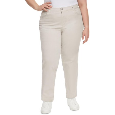 Gloria Vanderbilt Womens Plus Amanda Tapered Classic Rise Straight Leg Jeans