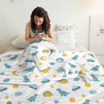 thumbnail image 3 of Cute Dinosaur Cartoon Pattern Soft Sherpa Fleece Throw Blanket, Warm Cozy Plush Blanket for Sofa Bed Couch, All Season, 50"x60", 3 of 5