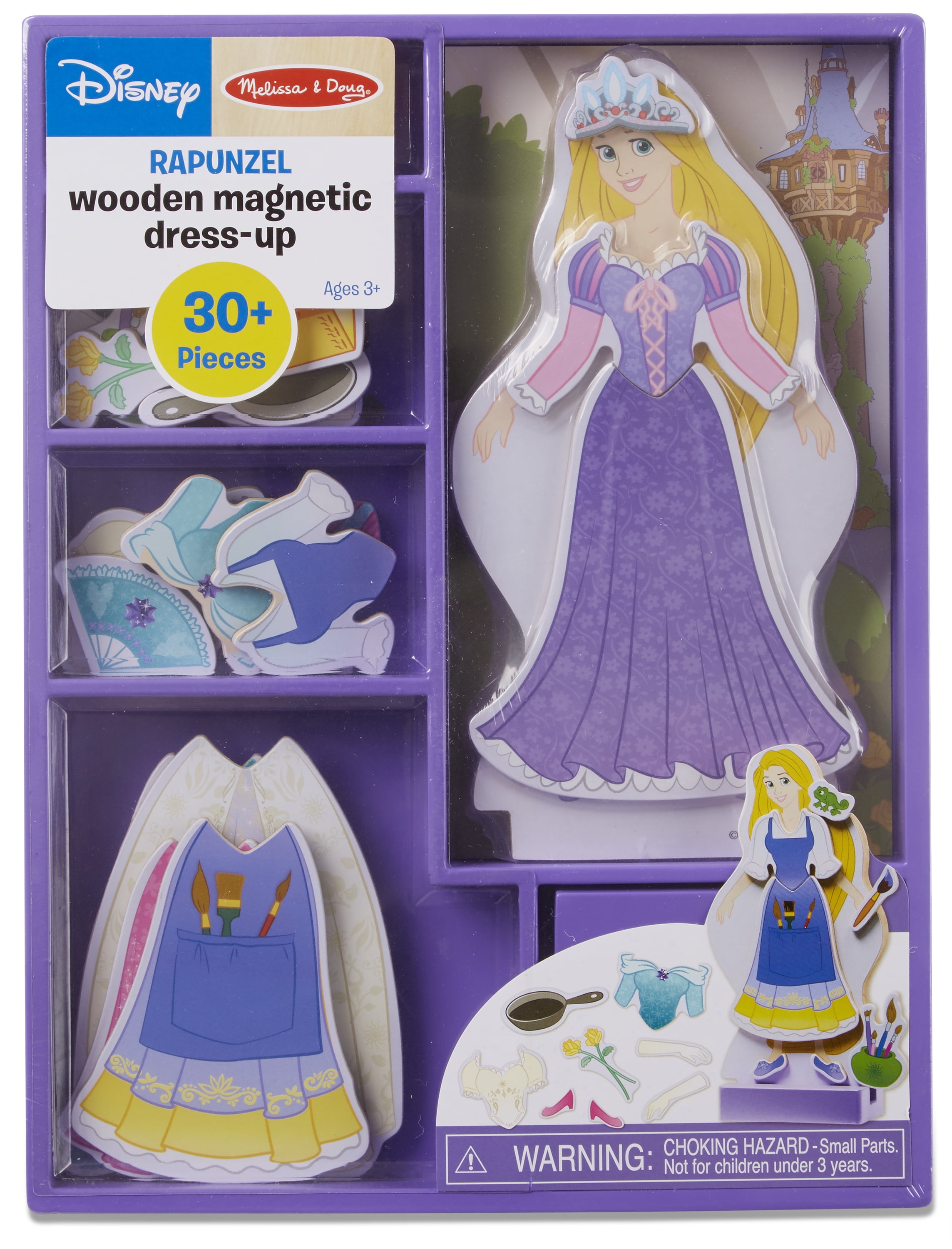 30+ pcs Melissa & Doug Disney Rapunzel Magnetic Dress-Up Wooden Doll Pretend Play Set