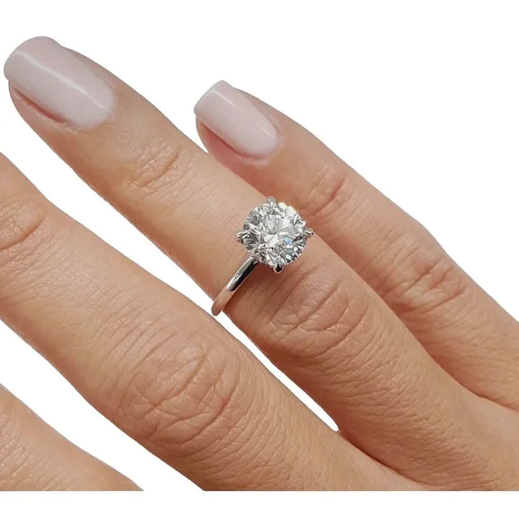 1.00 Ct Round Cut Lab-Grown Diamond Engagement Solitaire Gold 14k White Real Gold