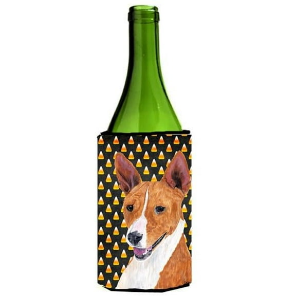 Basenji Candy Corn Halloween Portrait Wine Bottle  Hugger - 24 oz.