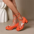 thumbnail image 6 of Mostsola Women's Lolita Shoes Strappy Platform Block Heel Patent Leather Pumps with Bow, 6 of 8