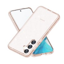 Compatible with Samsung Galaxy S24 Case, Clear Glitter Soft TPU Shockproof Protective Bumper Cover, Sparkle Bling Sparkly Cute Slim Women Girls Phone Case for Samsung S24, Gold