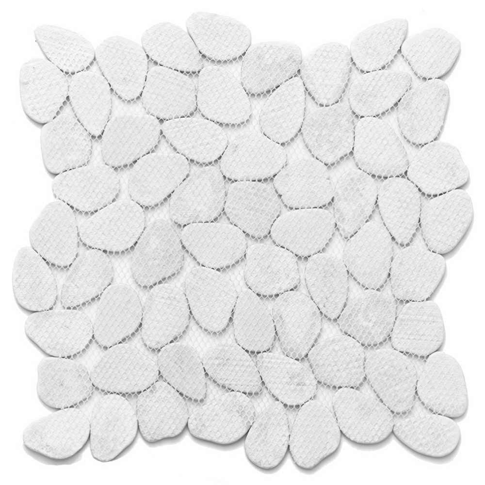 The Tile Life Recycled Cenote Pebble 13" x 13" Blend Matte Glass Mosaic Floor and Wall Tile Case of 14