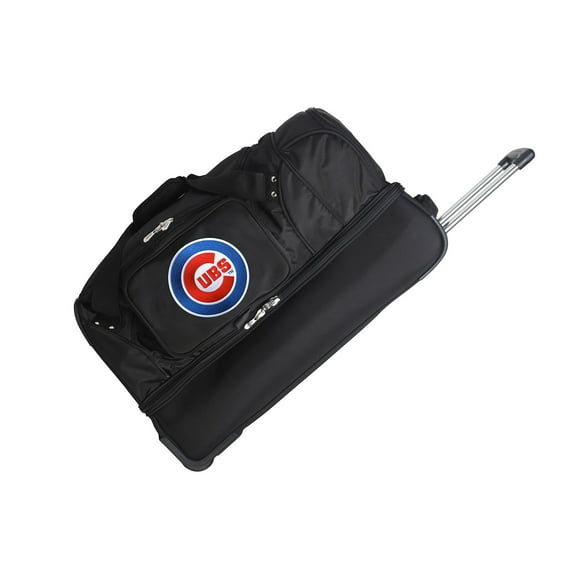Mojo Outdoors Chicago Cubs 27" 2-Wheel Rolling Drop Bottom Duffel Bag - Black - No Size